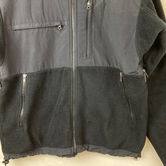The North Face Polartec Men Sz L Black Denali Fleece Jacket Full Zip White Logo - Picture 4 of 9
